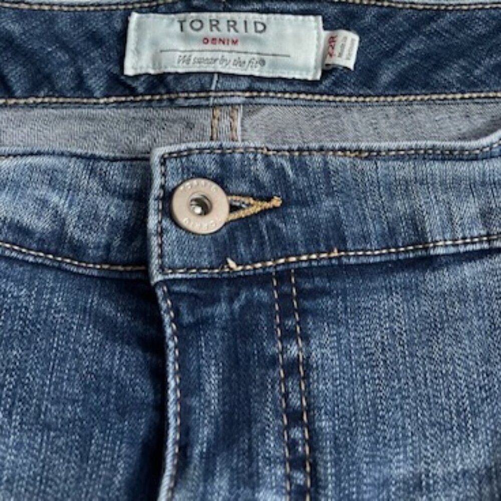 torrid size 22 tall bootcut distressed jeans